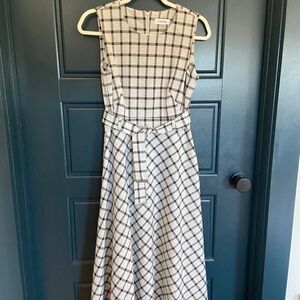 Calvin Klein Light Gray Plaid Dress - size 4
